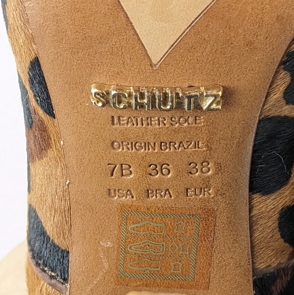 SCHUTZ Leopard Peep Toe Heels - Picture 12 of 16